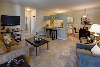 Open living room layout